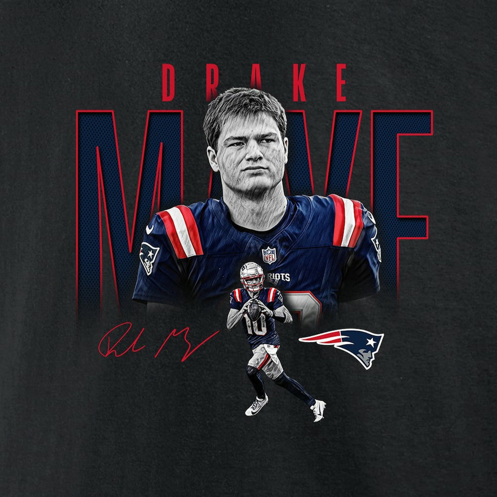 Drake Maye  Humble Shadow Player Graphic T-Shirt - New England Patriots