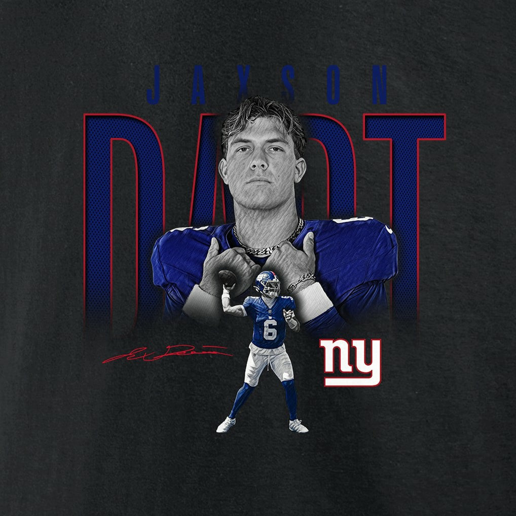 Jaxson Dart  Humble Shadow Player Graphic T-Shirt - New York Giants