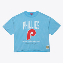 MLB Philadelphia Phillies Mitchell & Ness Women's Cooperstown Cropped Boxy T-Shirt