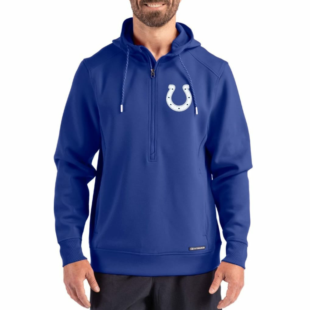 Cutter & Buck Roam Eco Half-Zip Recycled Pullover Hoodie - Indianapolis Colts