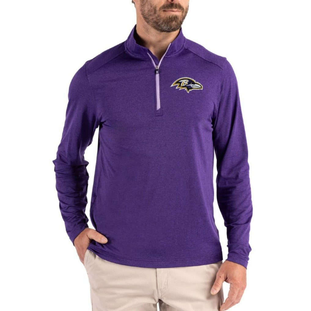 Cutter & Buck Coastline Epic Comfort Recycled Quarter-Zip Pullover - Baltimore Ravens
