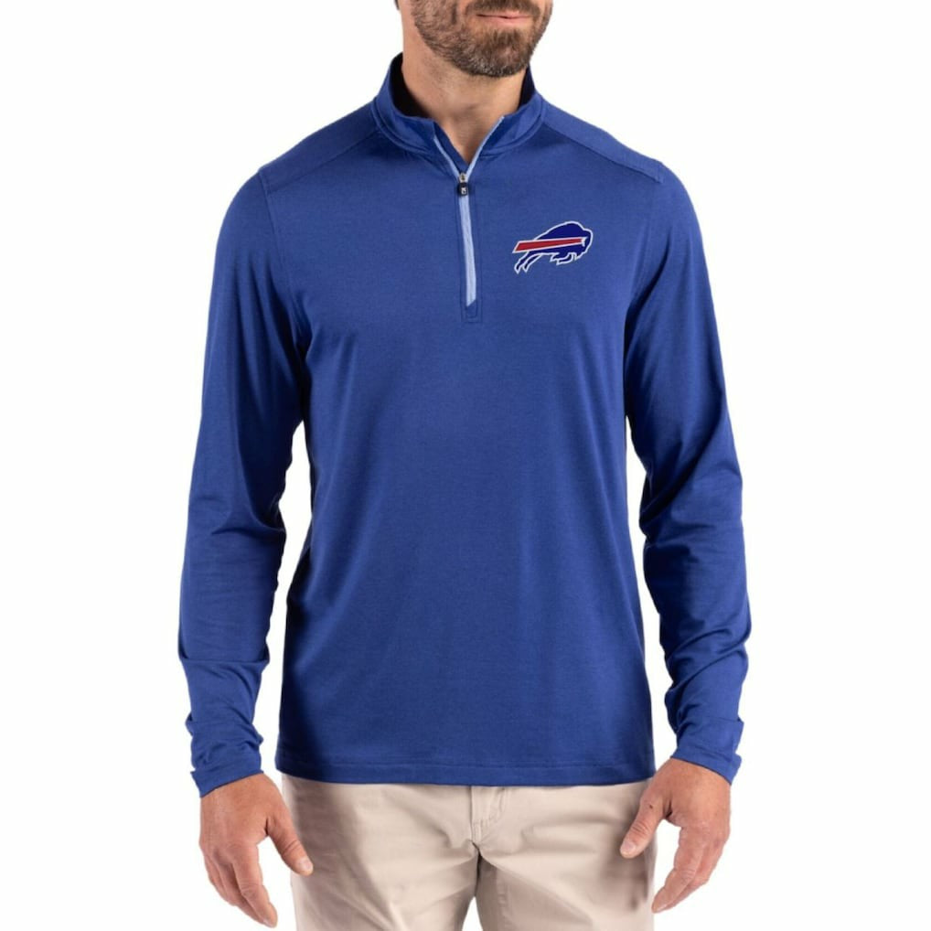 Cutter & Buck Coastline Epic Comfort Recycled Quarter-Zip Pullover - Buffalo Bills