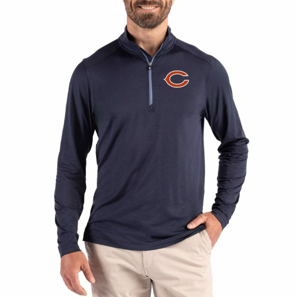Cutter & Buck Coastline Epic Comfort Recycled Quarter-Zip Pullover - Chicago Bears