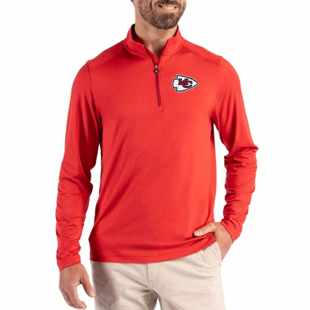 Cutter & Buck Coastline Epic Comfort Recycled Quarter-Zip Pullover - Kansas City Chiefs