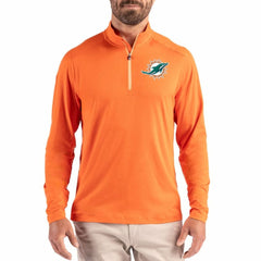Cutter & Buck Coastline Epic Comfort Recycled Quarter-Zip Pullover - Miami Dolphins