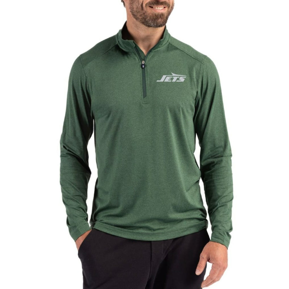 Cutter & Buck Coastline Epic Comfort Recycled Quarter-Zip Pullover - New York Jets