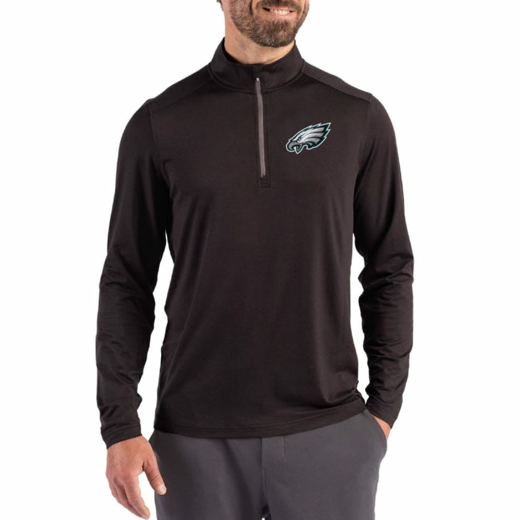 Cutter & Buck Coastline Epic Comfort Recycled Quarter-Zip Pullover - Philadelphia Eagles