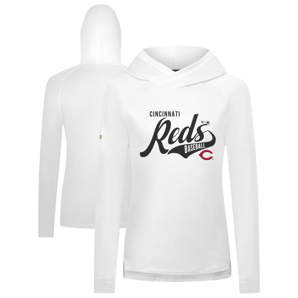 MLB Cincinnati Reds Levelwear Women's Slender Glide Raglan Hoodie
