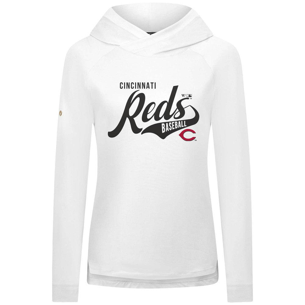 MLB Cincinnati Reds Levelwear Women's Slender Glide Raglan Hoodie