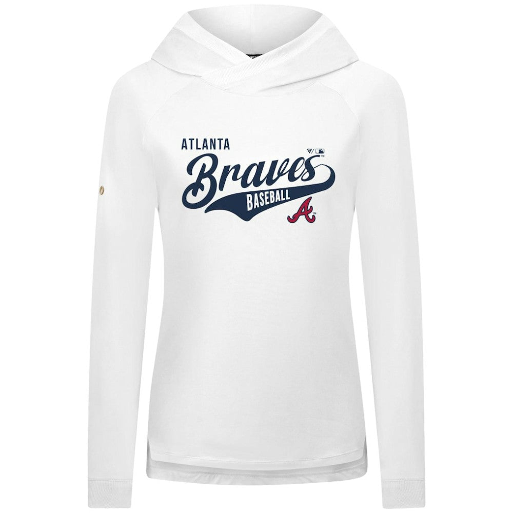 MLB Atlanta Braves Levelwear Women's Slender Glide Raglan Hoodie