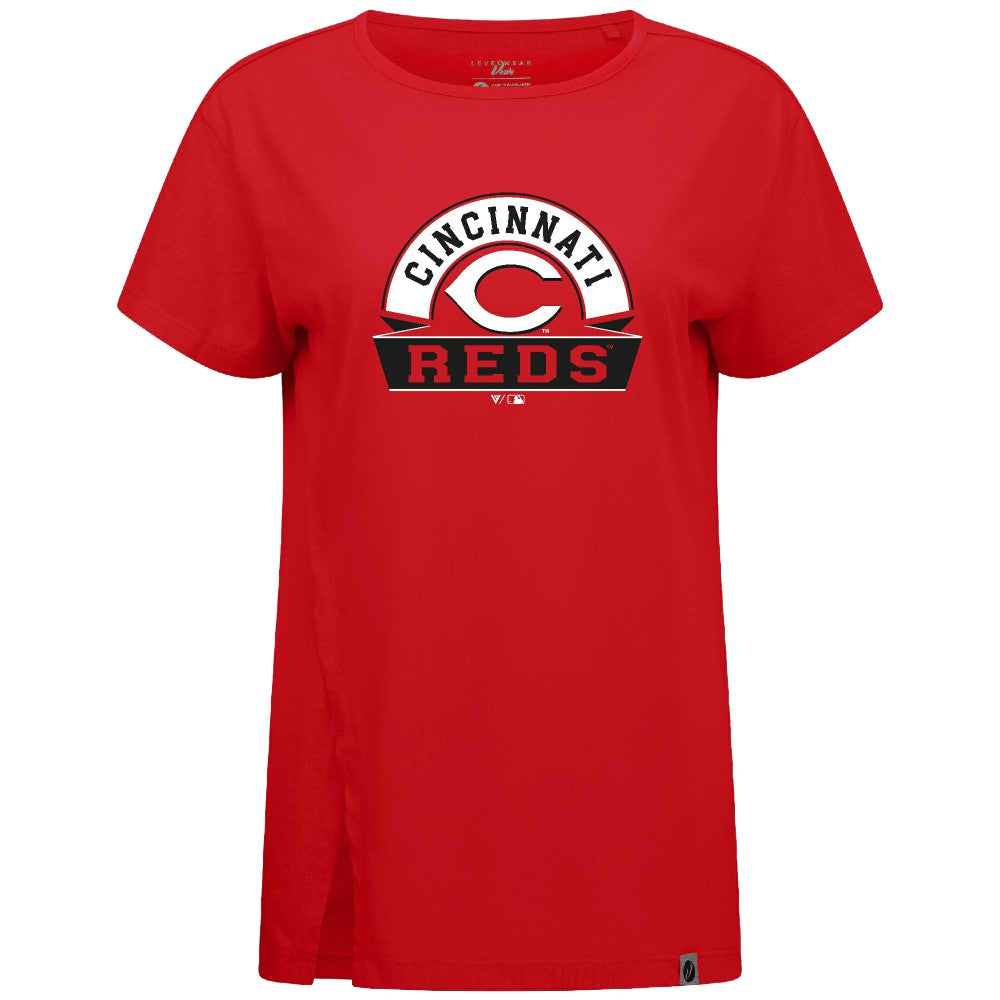 MLB Cincinnati Reds Levelwear Women's Influx Banner Arch T-Shirt
