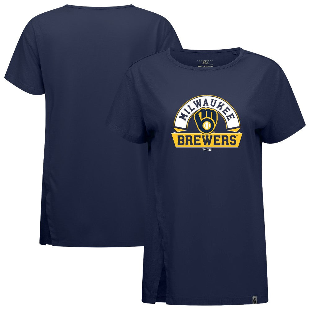 MLB Milwaukee Brewers Levelwear Women's Influx Banner Arch T-Shirt