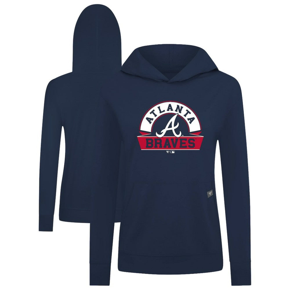 MLB Atlanta Braves Levelwear Women's Relay Banner Arch Long Sleeve T-Shirt Hoodie