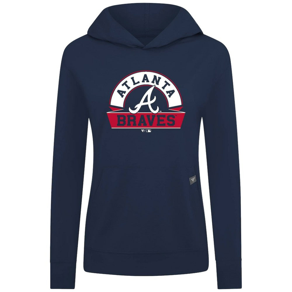 MLB Atlanta Braves Levelwear Women's Relay Banner Arch Long Sleeve T-Shirt Hoodie