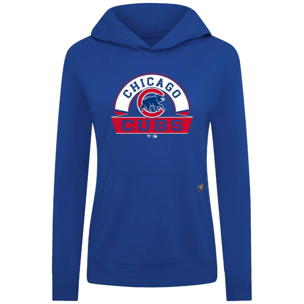MLB Chicago Cubs Levelwear Women's Relay Banner Arch Long Sleeve T-Shirt Hoodie