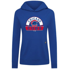 MLB Chicago Cubs Levelwear Women's Relay Banner Arch Long Sleeve T-Shirt Hoodie