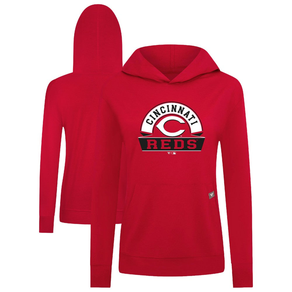 MLB Cincinnati Reds Levelwear Women's Relay Banner Arch Long Sleeve T-Shirt Hoodie
