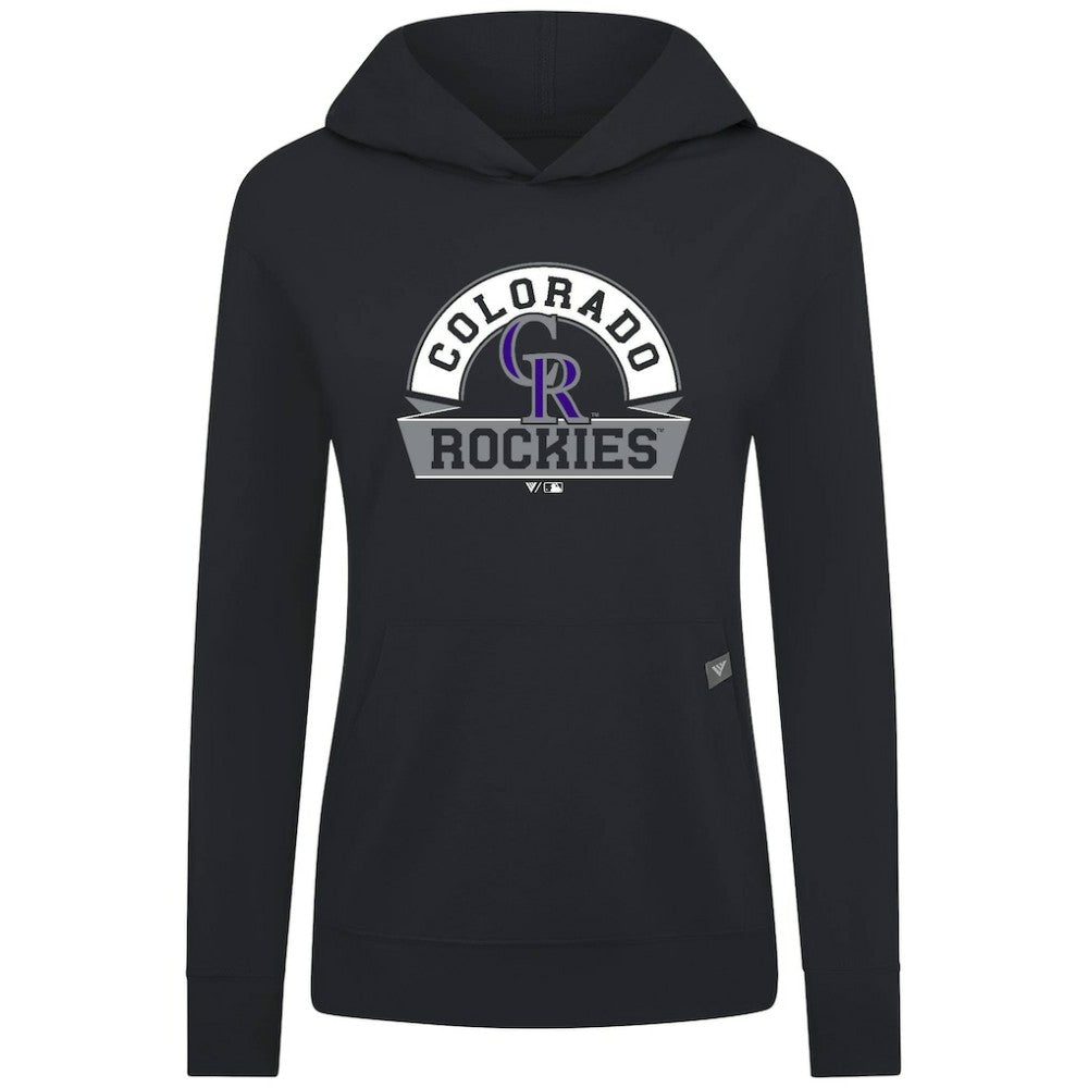 MLB Colorado Rockies Levelwear Women's Relay Banner Arch Long Sleeve T-Shirt Hoodie