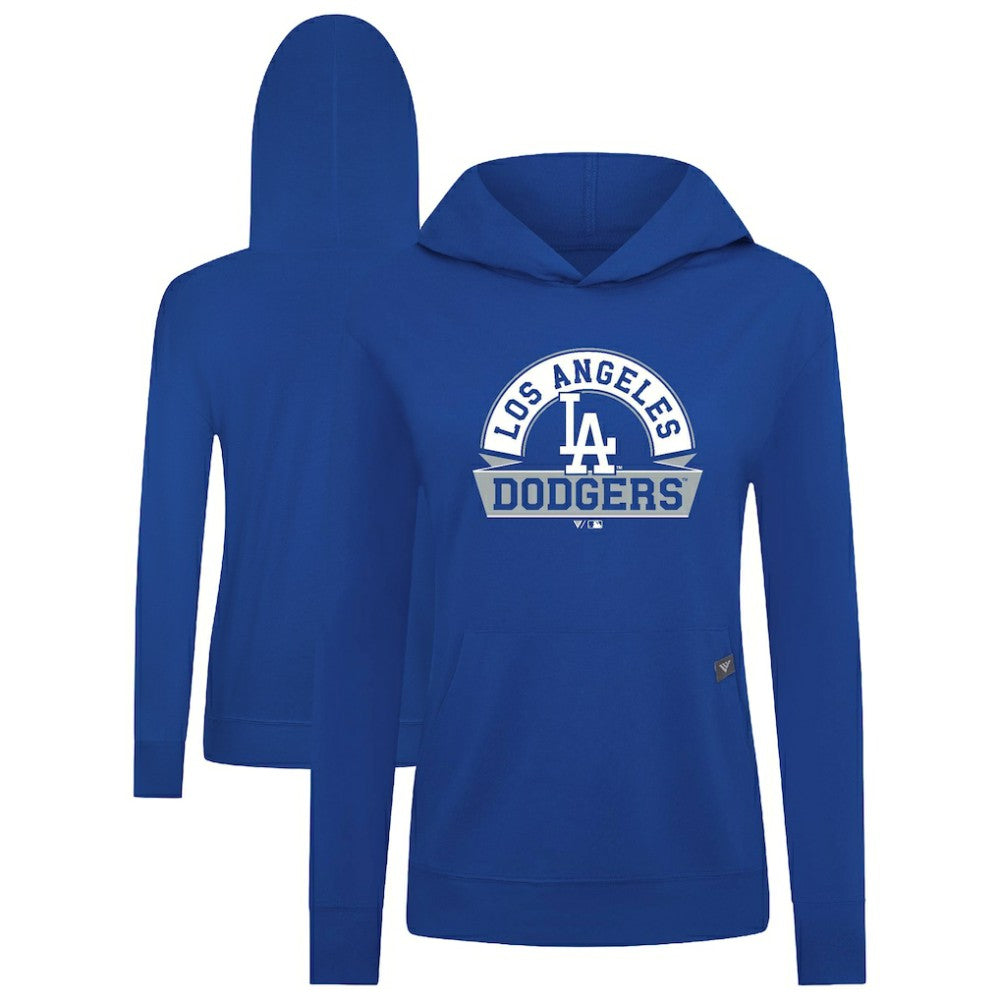 MLB Los Angeles Dodgers Levelwear Women's Relay Banner Arch Long Sleeve T-Shirt Hoodie