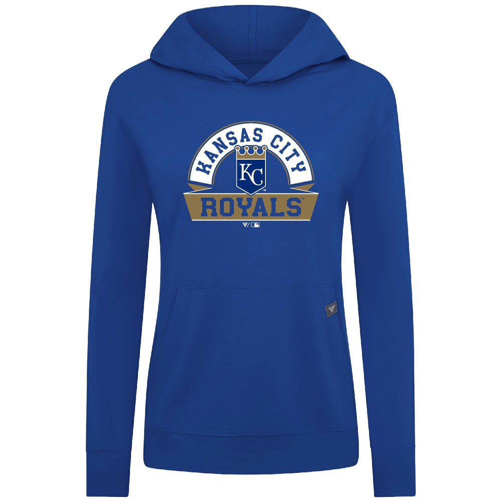 MLB Kansas City Royals Levelwear Women's Relay Banner Arch Long Sleeve T-Shirt Hoodie