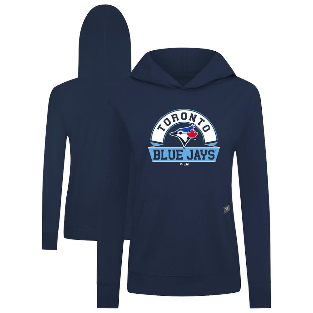 MLB Toronto Blue Jays Levelwear Women's Relay Banner Arch Long Sleeve T-Shirt Hoodie