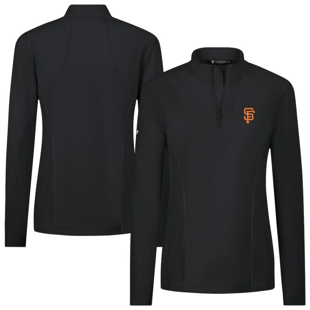 MLB San Francisco Giants Levelwear Women's Upright Insignia 2.0 Quarter-Zip Tri-Blend Top