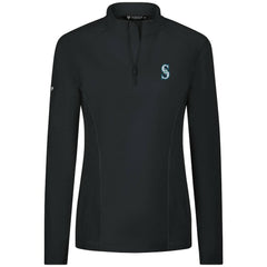 MLB Seattle Mariners Levelwear Women's Upright Insignia 2.0 Quarter-Zip Tri-Blend Top