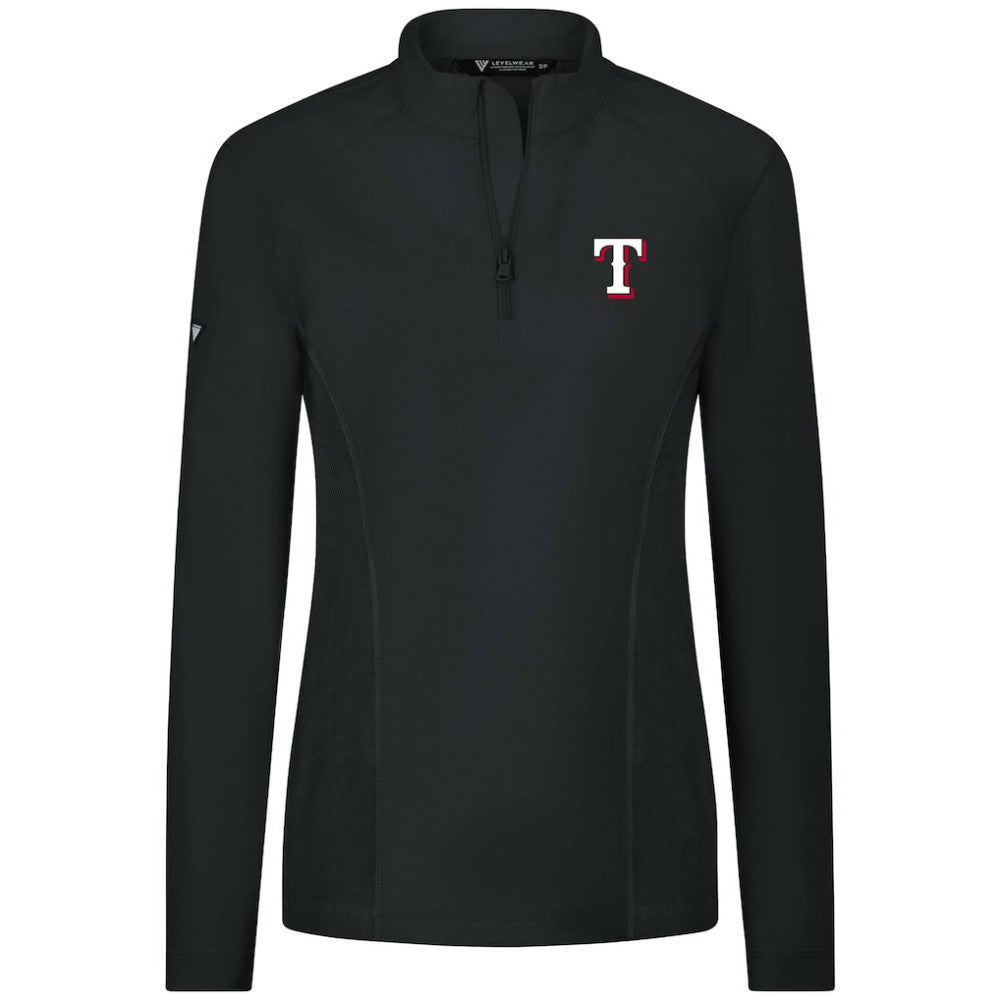 MLB Texas Rangers Levelwear Women's Upright Insignia 2.0 Quarter-Zip Tri-Blend Top
