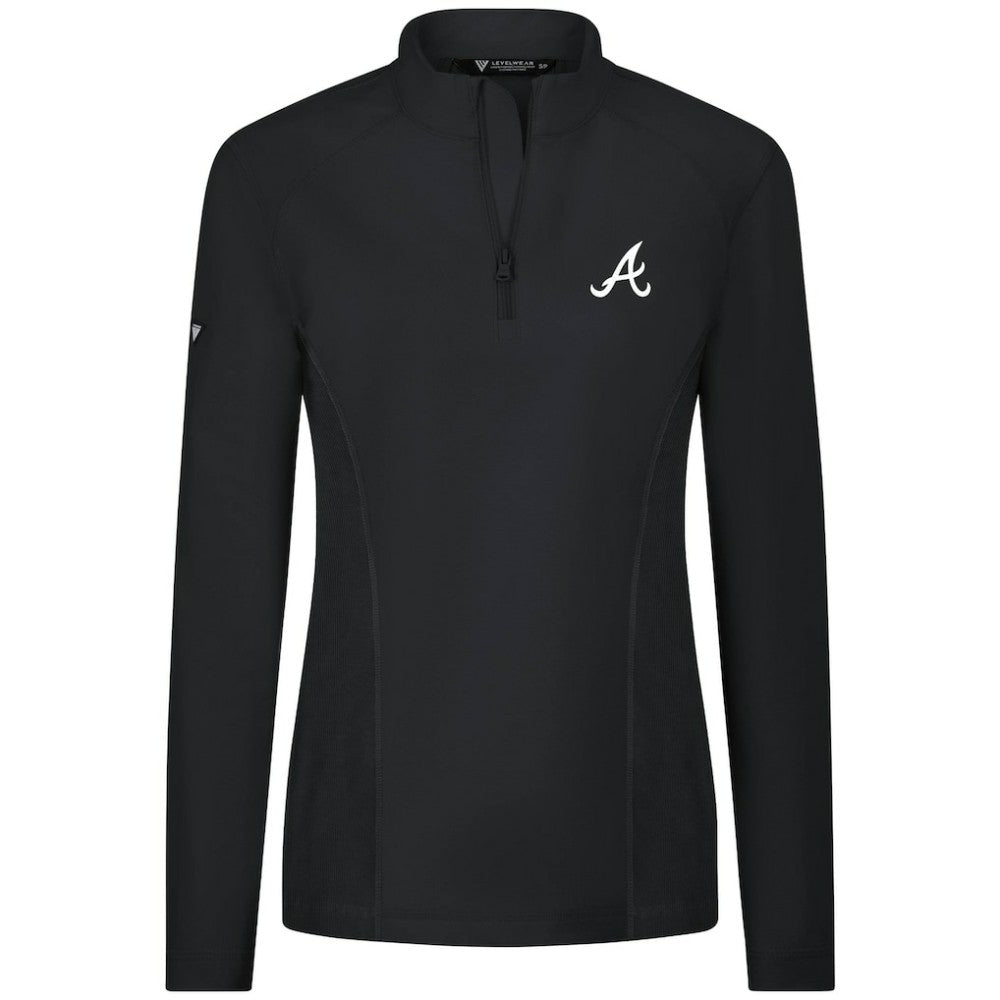 MLB Atlanta Braves Levelwear Women's Upright Insignia 2.0 Quarter-Zip Tri-Blend Top