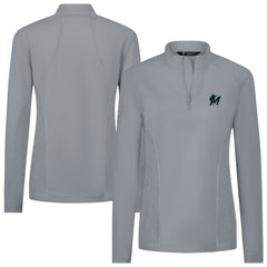 MLB Miami Marlins Levelwear Women's Upright Insignia 2.0 Quarter-Zip Tri-Blend Top