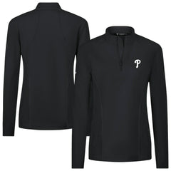 MLB Philadelphia Phillies Levelwear Women's Upright Insignia 2.0 Quarter-Zip Tri-Blend Top