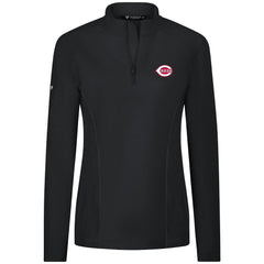 MLB Cincinnati Reds Levelwear Women's Upright Insignia 2.0 Quarter-Zip Tri-Blend Top