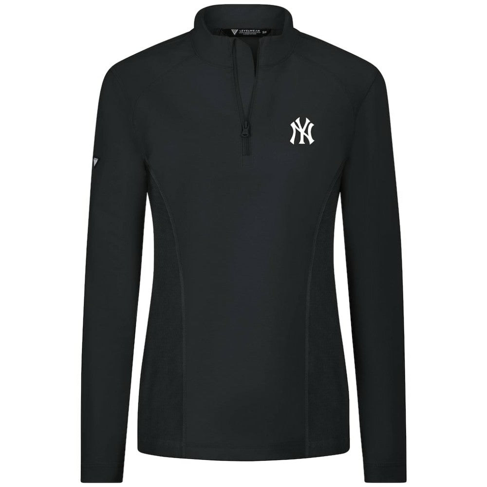 MLB New York Yankees Levelwear Women's Upright Insignia 2.0 Quarter-Zip Tri-Blend Top