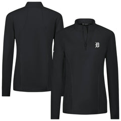 MLB Detroit Tigers Levelwear Women's Upright Insignia 2.0 Quarter-Zip Tri-Blend Top