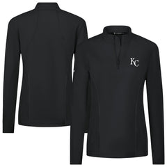 MLB Kansas City Royals Levelwear Women's Upright Insignia 2.0 Quarter-Zip Tri-Blend Top