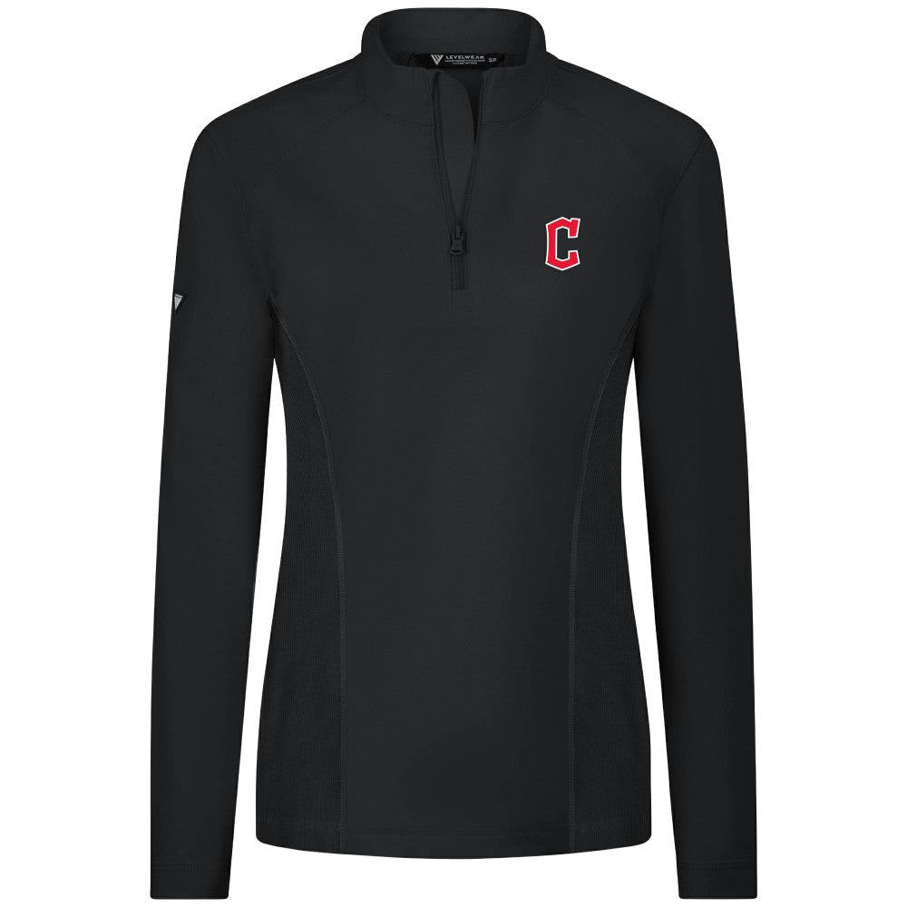 MLB Cleveland Guardians Levelwear Women's Upright Insignia 2.0 Quarter-Zip Tri-Blend Top