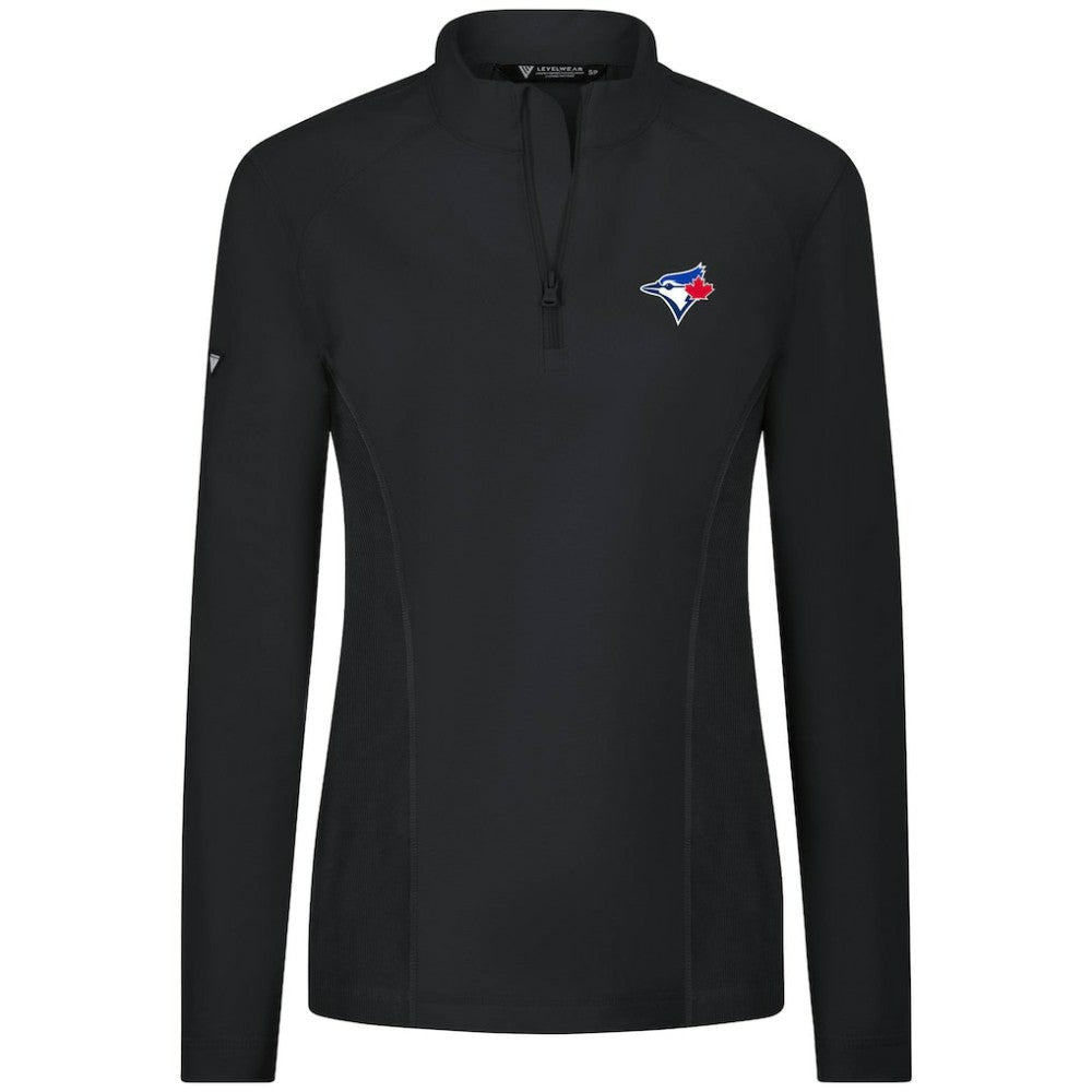 MLB Toronto Blue Jays Levelwear Women's Upright Insignia 2.0 Quarter-Zip Tri-Blend Top