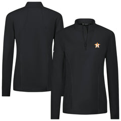 MLB Houston Astros Levelwear Women's Upright Insignia 2.0 Quarter-Zip Tri-Blend Top