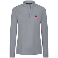 MLB Los Angeles Angels Levelwear Women's Upright Insignia 2.0 Quarter-Zip Tri-Blend Top