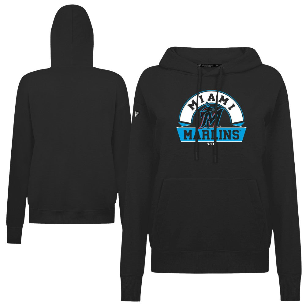 MLB Miami Marlins Levelwear Women's Adorn Banner Arch Hoodie