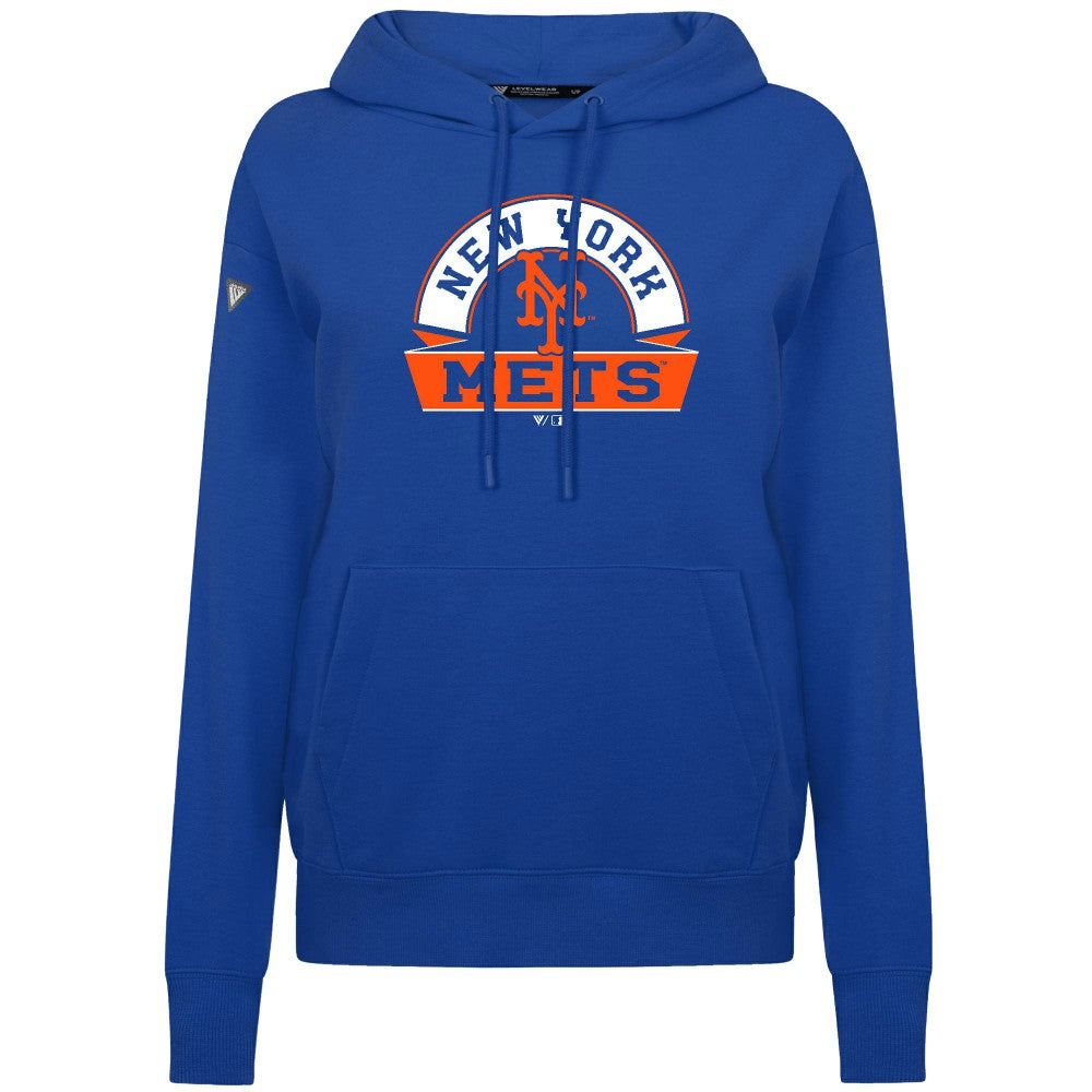 MLB New York Mets Levelwear Women's Adorn Banner Arch Hoodie
