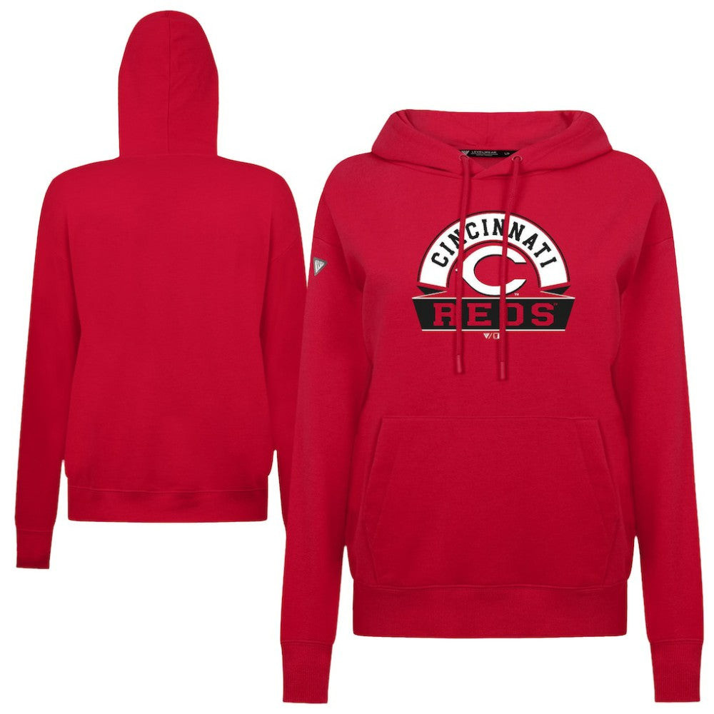 MLB Cincinnati Reds Levelwear Women's Adorn Banner Arch Hoodie