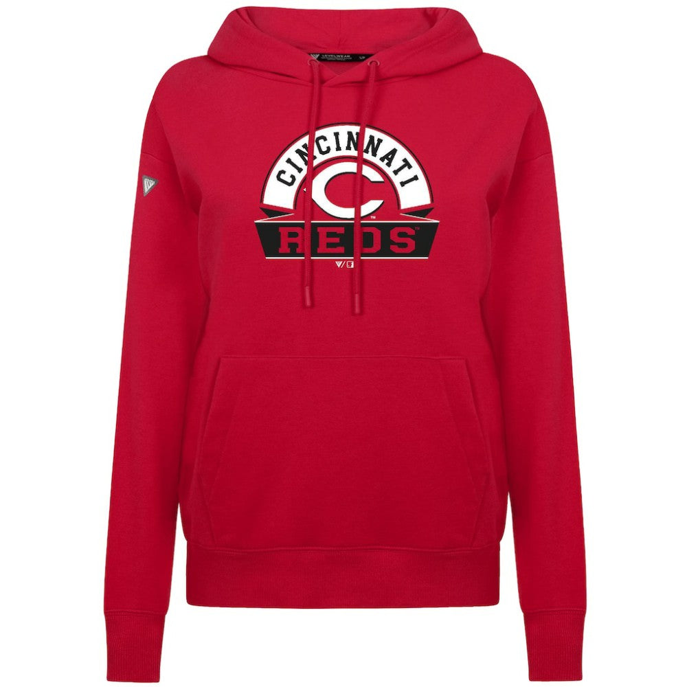 MLB Cincinnati Reds Levelwear Women's Adorn Banner Arch Hoodie