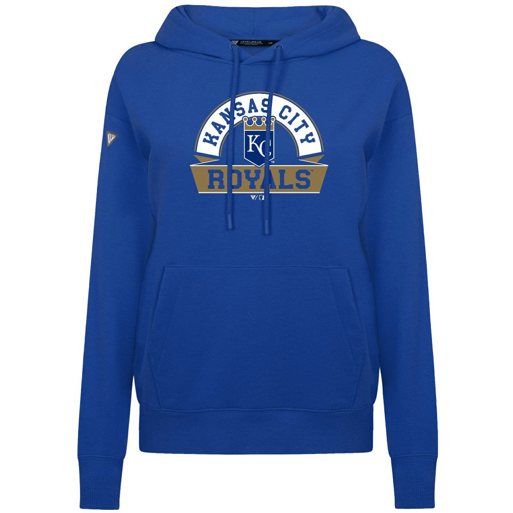 MLB Kansas City Royals Levelwear Women's Adorn Banner Arch Hoodie