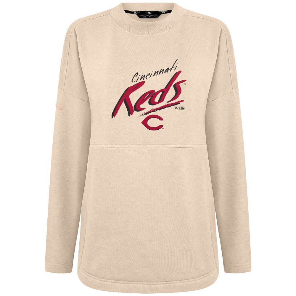 MLB Cincinnati Reds Levelwear Women's Oversized Beaudry Sizzle Top