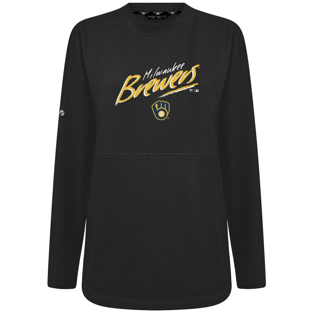 MLB Milwaukee Brewers Levelwear Women's Oversized Beaudry Sizzle Top