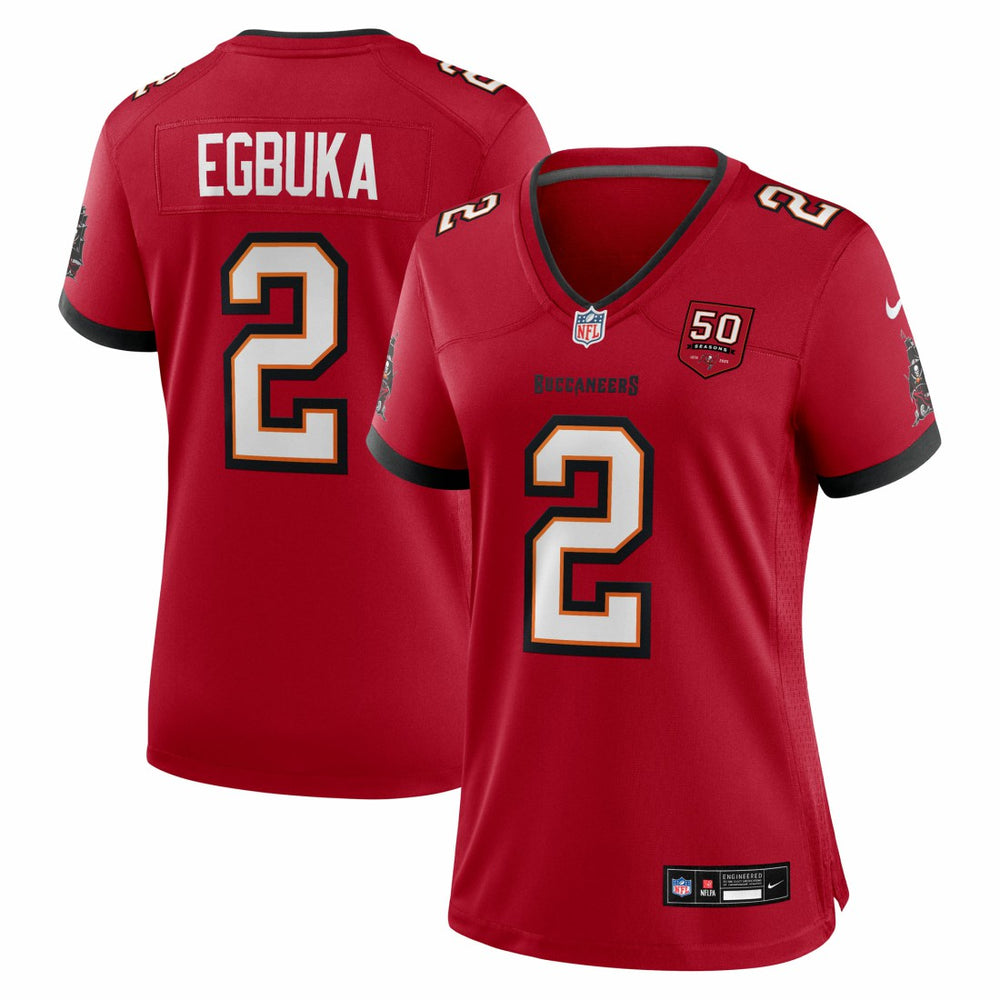 Emeka Egbuka  Women's Team 50th Season Game Jersey - Tampa Bay Buccaneers