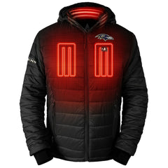 ActionHeat 5V Battery Heated Full-Zip Hoodie Puffer Jacket - Baltimore Ravens