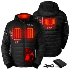 ActionHeat 5V Battery Heated Full-Zip Hoodie Puffer Jacket - Baltimore Ravens