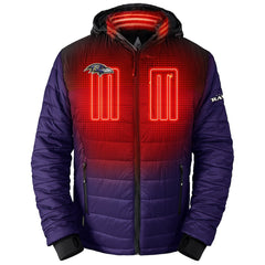 ActionHeat 5V Battery Heated Full-Zip Hoodie Puffer Jacket - Baltimore Ravens